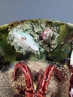 Caldas Da Rainha Vintage Majolica Jose Alvaro Lobster Plate Caldas Da Rainha Portugal C 1930 - 4342067