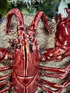  Caldas Da Rainha Vintage Majolica Jose Alvaro Lobster Plate Caldas Da Rainha Portugal C 1930 - 4342075