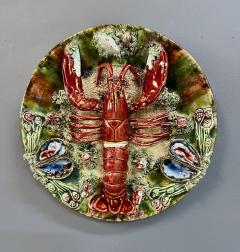  Caldas Da Rainha Vintage Majolica Jose Alvaro Lobster Plate Caldas Da Rainha Portugal C 1930 - 4342076