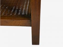  Calvin Furniture Calvin Group Calvin Mid Century Paul McCobb Leather Cane Brass Side Table USA 1950s - 4362869