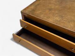  Calvin Furniture Calvin Group Calvin Mid Century Paul McCobb Leather Cane Brass Side Table USA 1950s - 4362870