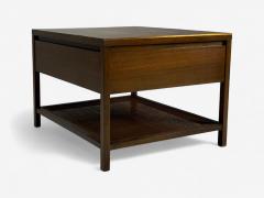  Calvin Furniture Calvin Group Calvin Mid Century Paul McCobb Leather Cane Brass Side Table USA 1950s - 4362871