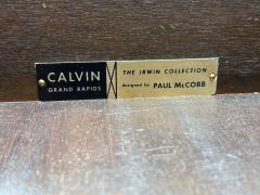  Calvin Furniture Calvin Group Calvin Mid Century Paul McCobb Leather Cane Brass Side Table USA 1950s - 4362874
