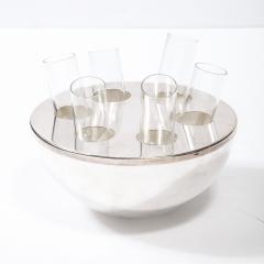  Calvin Klein Modernist 6 Shot Glass Set w Silverplate Holder by Calvin Klein for Swid Powell - 2431386