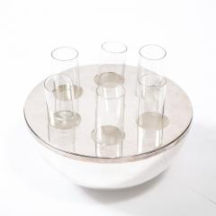  Calvin Klein Modernist 6 Shot Glass Set w Silverplate Holder by Calvin Klein for Swid Powell - 2431387