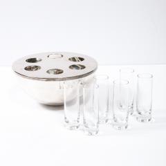  Calvin Klein Modernist 6 Shot Glass Set w Silverplate Holder by Calvin Klein for Swid Powell - 2431412