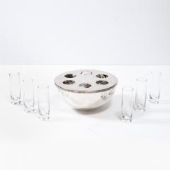  Calvin Klein Modernist 6 Shot Glass Set w Silverplate Holder by Calvin Klein for Swid Powell - 2431426