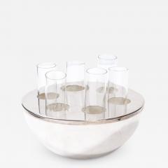  Calvin Klein Modernist 6 Shot Glass Set w Silverplate Holder by Calvin Klein for Swid Powell - 2436081