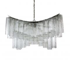  Camer Glass Large Midcentury Italian Modern Murano Tronchi Glass Chandelier Whale Tail Form - 2468444