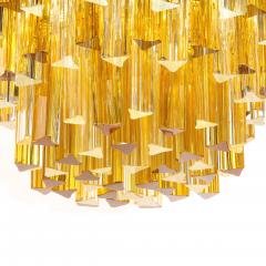  Camer Glass Mid Century Modern Amber Translucent Glass Murano Chandelier Signed Camer - 2092525