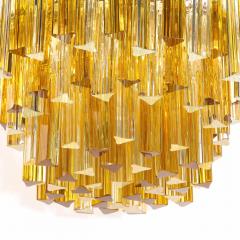  Camer Glass Mid Century Modern Amber Translucent Glass Murano Chandelier Signed Camer - 2092536