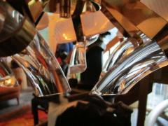  Camer Glass Stunning Pink Camer Glass Lily Chandelier Hollywood Regency - 1768316