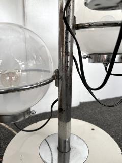  Candle Milan Large Floor Lamp Metal and White Smoke Glass Globe by Candle Italy 1970s - 3927676