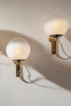  Candle Milan Sergio Asti pair of Model B464 glass brass wall lights by Candle Italy 1960s - 3638980