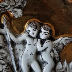  Capodimonte 1960s ITALY Modern Hollywood Regency Italian Gold Renaissance Cherub Ashtray 2 - 1576165