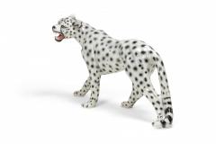  Capodimonte Italian Glazed Porcelain Striding Snow Leopard manner of Capodimonte  - 4197662