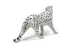  Capodimonte Italian Glazed Porcelain Striding Snow Leopard manner of Capodimonte  - 4197664