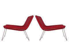  Cappellini Matching Pair of Midcentury Italian Postmodern Red Lounge Chairs by Cappellini - 2427863