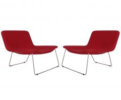  Cappellini Matching Pair of Midcentury Italian Postmodern Red Lounge Chairs by Cappellini - 2427864