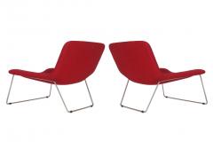  Cappellini Matching Pair of Midcentury Italian Postmodern Red Lounge Chairs by Cappellini - 2427868