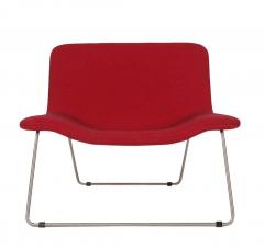  Cappellini Matching Pair of Midcentury Italian Postmodern Red Lounge Chairs by Cappellini - 2427869