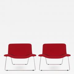  Cappellini Matching Pair of Midcentury Italian Postmodern Red Lounge Chairs by Cappellini - 2429717