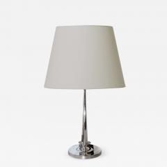  Carl Hallberg Workshop Exquisite Silvered Table Lamp with Lotus Motif by C G Hallberg - 824051