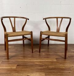  Carl Hansen Son Early Hans J Wegner Pair Oak CH24 Wishbone Chairs Carl Hansen and Sons Denmark - 2680748