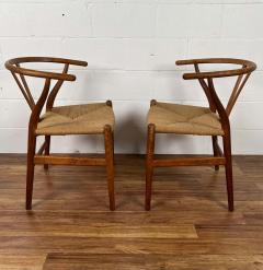  Carl Hansen Son Early Hans J Wegner Pair Oak CH24 Wishbone Chairs Carl Hansen and Sons Denmark - 2680757