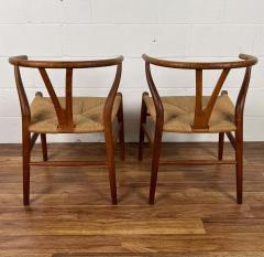  Carl Hansen Son Early Hans J Wegner Pair Oak CH24 Wishbone Chairs Carl Hansen and Sons Denmark - 2680761