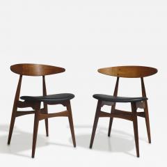  Carl Hansen Son Hans J Wegner Danish Teak Dining Chairs CH 33 for Carl Hansen - 3204136