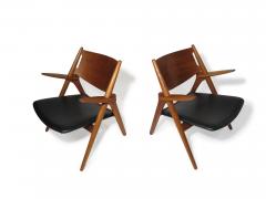  Carl Hansen Son Pair of Sawbuck Chairs CH28 by Hans Wegner 1951 - 3063768