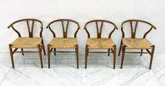  Carl Hansen Son Set of 4 Vintage Patinated Hans Wegner CH24 Wishbone Dining Chairs in Oak - 3175897