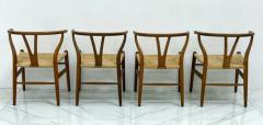  Carl Hansen Son Set of 4 Vintage Patinated Hans Wegner CH24 Wishbone Dining Chairs in Oak - 3176116