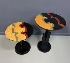  Carlo Malnati Carlo Malnati Style Post Modern Side Tables with Inlay Wood Tops - 4126576