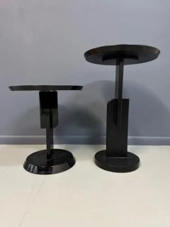  Carlo Malnati Carlo Malnati Style Post Modern Side Tables with Inlay Wood Tops - 4126582