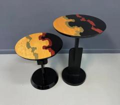 Carlo Malnati Carlo Malnati Style Post Modern Side Tables with Inlay Wood Tops - 4126615