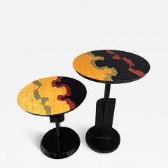  Carlo Malnati Carlo Malnati Style Post Modern Side Tables with Inlay Wood Tops - 4127691