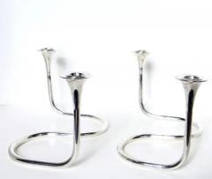  Carlo Mario Camusso Pr Mid Century Modernist Sterling Silver Candleholders by Carlo Camusso Ca 1955 - 3505478