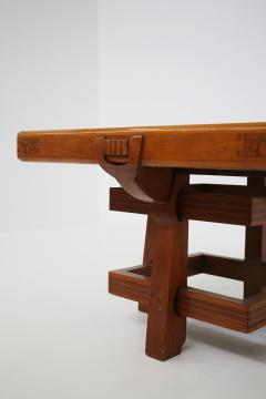  Carlo Piero Zen Italian Table Liberty attributed to Carlo Zen in solid walnut inlaid wood - 1550227