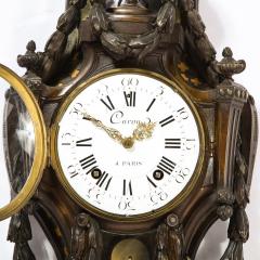  Caron 18th Century Neoclassical Bronze Polished Brass Wall Clock w Chime by Caron - 2220137
