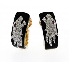  Carrera y Carrera Carrera Y Carrera Onyx and Diamond Panther Earrings - 3985628