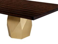  Carrocel Interiors Carrocel Custom Modern Macassar Dining Table with Brass Pedestals - 3388821