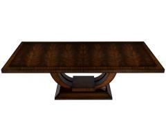  Carrocel Interiors Custom Art Deco Inspired Mahogany Dining Table with Unique Banding Design - 2653709