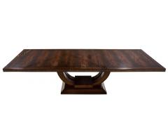  Carrocel Interiors Custom Art Deco Inspired Mahogany Dining Table with Unique Banding Design - 2653710