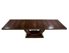  Carrocel Interiors Custom Art Deco Inspired Mahogany Dining Table with Unique Banding Design - 2653711