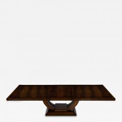  Carrocel Interiors Custom Art Deco Inspired Mahogany Dining Table with Unique Banding Design - 2662797