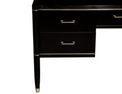  Carrocel Interiors Custom Black Lacquered Modern Office Desk with Brass Inlay by Carrocel - 1570856