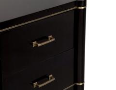  Carrocel Interiors Custom Black Lacquered Modern Office Desk with Brass Inlay by Carrocel - 1570857