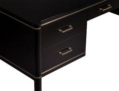  Carrocel Interiors Custom Black Lacquered Modern Office Desk with Brass Inlay by Carrocel - 1570861